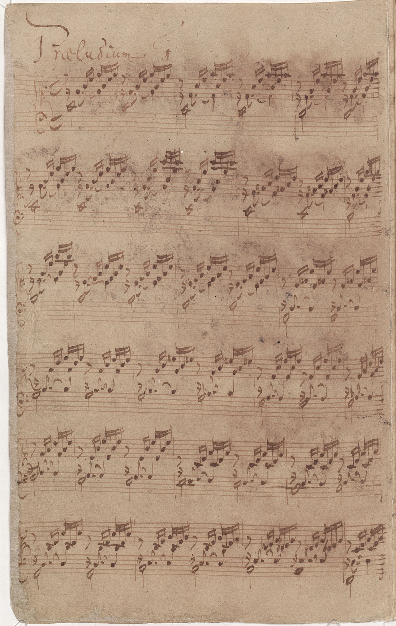 s autograph (1722) of the first prelude of Book I